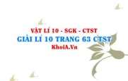 Giải Vật lí 10 trang 63 Chân trời Sáng tạo